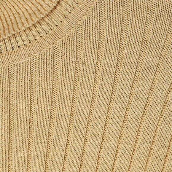 Jeanne Pierre Woman's Med Cotton Ribbed Turtleneck Knit Sweater Yellow Medium - Picture 3 of 12